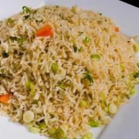 Vegetable Fried Rice · Rice with vegetables and egg.