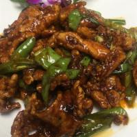 Crispy Szechuan Peppercorn Chicken · Hot and spicy.