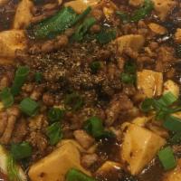 Bean Curd Szechuan Style (W. Minced Pork) · Hot and spicy.