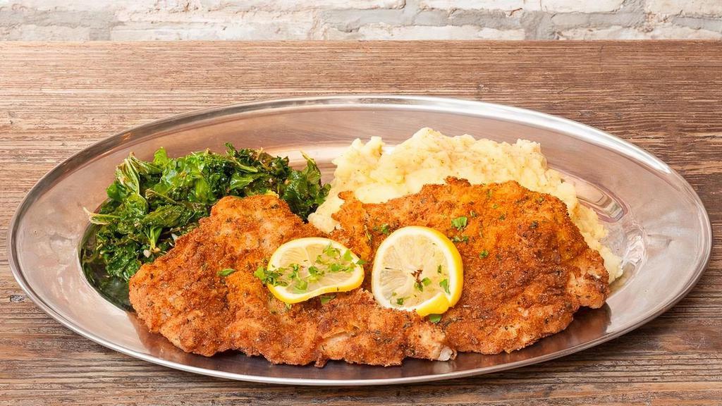 Build Your Own Schnitzel · Freshly breaded to order & served with a choice of two sides