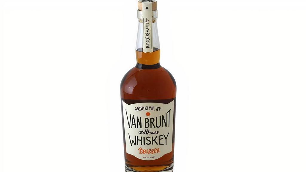 Van Brunt Bourbon · Distilled in Red Hook, Brooklyn from New York corn. Bold and full bodied, with notes of chocolate, butterscotch, sweet cream and banana, finishing smooth with hints of spice, pepper, maple, nuts and coffee.
