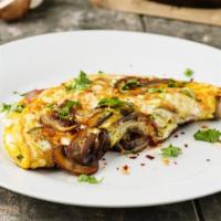 High Protein Omelette · Delicious 6 egg whites, mushrooms, and mozzarella.