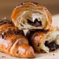 Chocolate Croissant · Buttery and flaky pastry with chocolate.