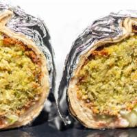 Falafel · Vegan, vegetarian. Vegetable patties prepared from chickpeas, parsley, onions and spices. Se...