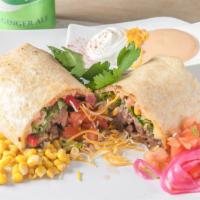 Steak Burrito · Tender Sirloin cut Grilled to perfection.