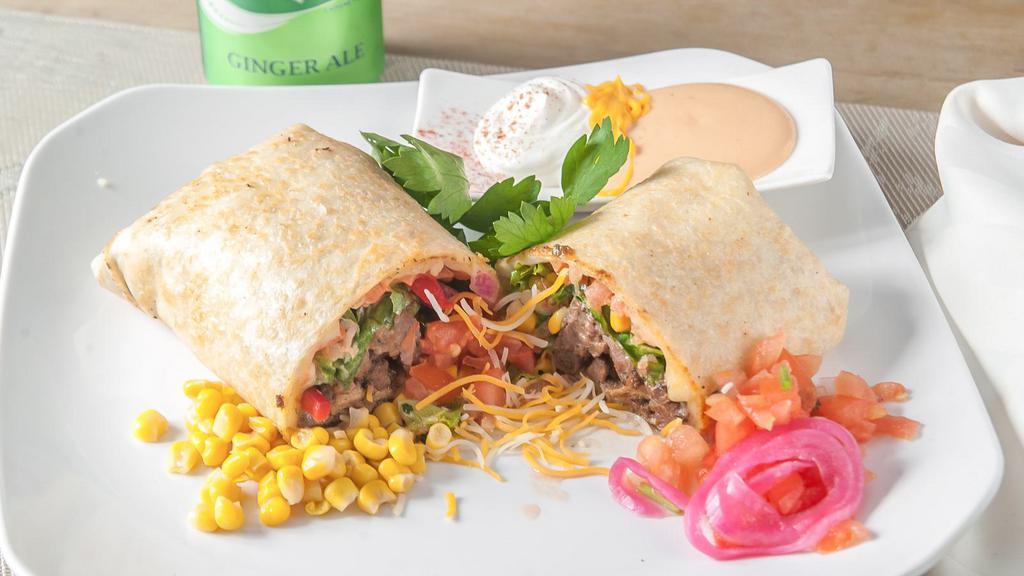 Steak Burrito · Tender Sirloin cut Grilled to perfection.