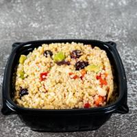 Cranberry Almond Quinoa Salad · White quinoa, dried cranberries, toasted almonds, peppers, parsley, olive oil, raspberry vin...