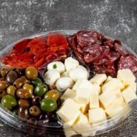 Mini Antipasto · Assorted mixed olives, marinated roasted red peppers, dried sweet sausage, fresh mozzarella ...