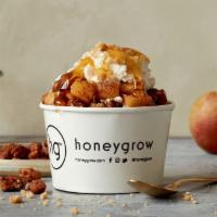 Apple Pie · Apples, roasted apples, streusel crumble, candied pecans, whipped cream, and our local wildf...