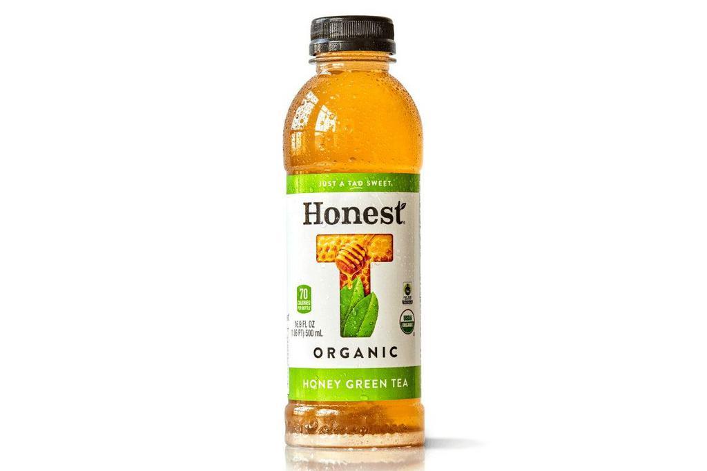 Honest Honey Green Tea · Real-brewed green tea leaves with organic cane sugar and a touch of organic honey.