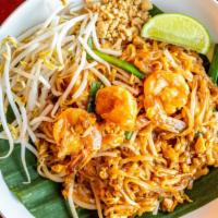 Pad Thai Lunch - Gluten Free · Traditional Thai dish of stir-fried thin rice noodles, your choice of protein, egg, crushed ...
