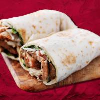 Lamb Kabob Wrap Sandwich  · Fine ground house-seasoned lamb patties with chopped onions, lettuce, tomatoes, cabbage, and...
