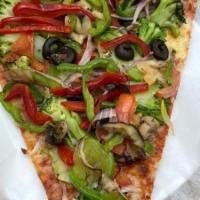 Veggie Pizza · Onions, peppers, tomatoes.