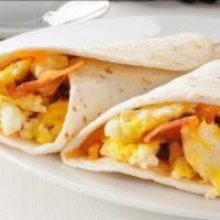 Healthy Breakfast Wrap · Delicious Breakfast wrap topped with 2 Egg Whites & Fresh Turkey. Served on customer's choic...