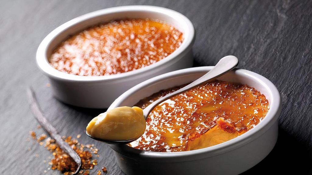 Creme Brulee (Cup) · Creamy custard flavored with espresso, topped with caramelized sugar