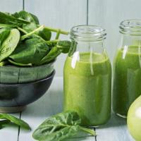 The Green Juice · Kale, Spinach, Celery, Green apple & Cucumber.