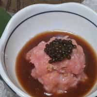 Toro Tartar · Chopped fatty tuna with wasabi ponzu dressing.