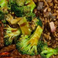 Beef With Broccoli Lunch · With fried rice and chow mein noodles.