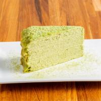 Green Tea Mille Crepe Cake · 