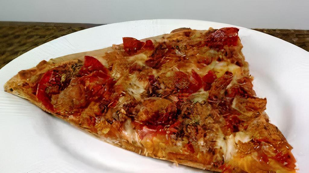 Meat Lover Slice · Pepperoni, meatball, sausage, mozzarella, & cheese pizza sauce.