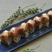 Spicy Lover'S Roll · Spicy. Spicy crunchy salmon, avocado topped with spicy crunchy tuna and spicy mayonnaise.