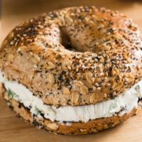 Bagel With Scallion Cream Cheese · 