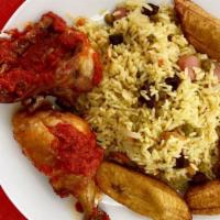 Fried Rice · Traditional west African rice and assorted vegetables and comes with choice of chicken, beef...