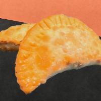 Vegan Nyc Chopped Cheese Empanada · Vegan Beef with melted yellow cheese! A savory delight!
