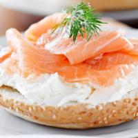 Bagel With Lox & Cream Cheese · Fresh lox and cream cheese spread served on bagel of choice.