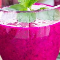 Pitaya Smoothie · Organic Pitaya, Organic Apple Juice, Strawberries, Mango, and Pineapple