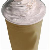 French Vanilla Blended Ice Coffee · Made with vegan soy cream. 
Coffee mix contains dairy.