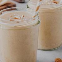 Almond Coconut Smoothie · Roasted almonds, coconut milk, local banana, organic soymilk, and honey