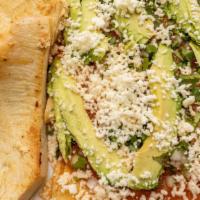  Enchiladas (3) · Topped with cheese cilantro onion  avocado