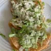  Tacos Dorados De Papa (3) · (hard shell potato taco). Topped with lettuce cheese and Mexican cream