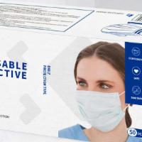 Jcjz 3-Ply Disposable Protective Mask 50Pcs · Three-layer non-woven fabric structure ,effective filtering and safety protection