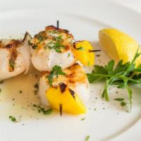 Scallops · Canada. Grilled on the skewer.