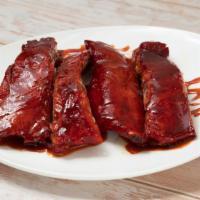 B-B-Q Spare Ribs  · A cut of meat from the bottom section of the ribs. ribs that have been broiled roasted or gr...
