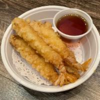 Shrimp Tempura · Crispy-fried shrimp dipped-in tempura flake served with sweet plum sauce.