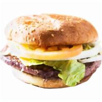 Cheese Burger · Comes with Lettuce, Onion, Pickle, Tomato, Mayo and Ketchup.