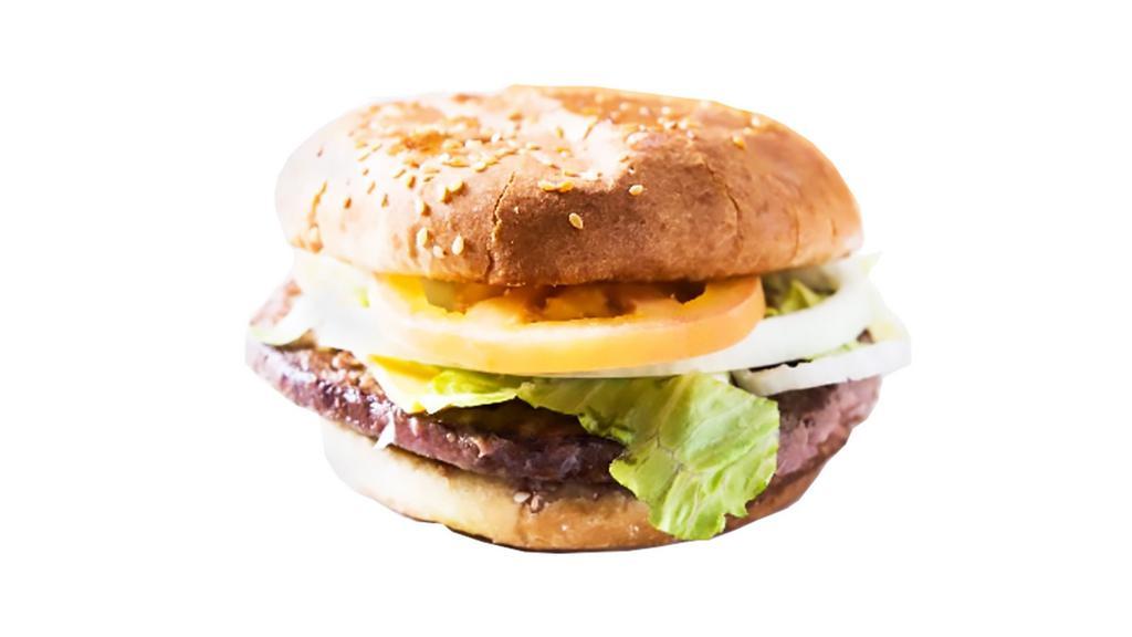 Cheese Burger · Comes with Lettuce, Onion, Pickle, Tomato, Mayo and Ketchup.
