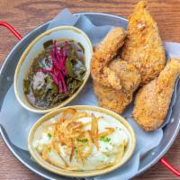 The Ryerson Fried Chicken (6 Pc) · Includes mashed potatoes and seasoned vegetables. Included condiments (1oz each), blueberry ...
