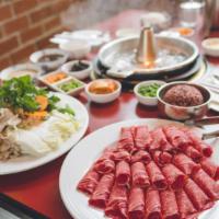 Diy Shabu-Shabu (Uncooked) · Comes with 26 pieces of uncooked thinly sliced ribeye, dried kombu (to make your stock) sesa...