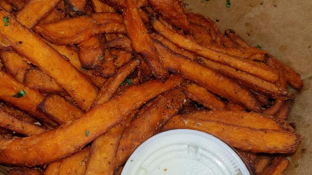 Sweet Potato Fries · Chile and toasted coriander.