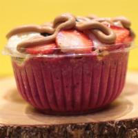 Pitayanut Bowl · Organic pitaya, strawberries, blueberries, banana, apple juice

Topped with strawberries, bl...