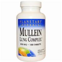 Planetary Herbals, Mullein Lung Complex 850 Mg, 180 Tablets · Mullein Lung Complex is premier mullein and wild cherry bark compound. It combines the demul...