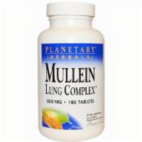 Planetary Herbals, Mullein Lung Complex 850 Mg, 90 Tablets · Mullein Lung Complex is premier mullein and wild cherry bark compound. It combines the demul...