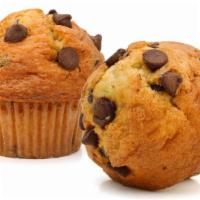 Chocolate Chip Muffin · Moist and crumbly muffin filled with chocolate chips.