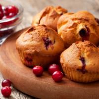 Cranberry Muffin · Moist and crumbly muffin filled with cranberries.