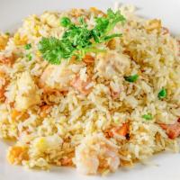Yangzhou Fried Rice With Shrimp, Chicken & Spam · 