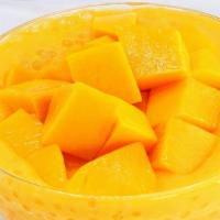 Mango Sago / 芒果西米露 · Fresh mango on top, mango puree, tapioca. 新鲜芒果，西米，芒果汁底 。.